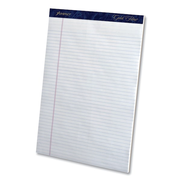 Ampad Gold Fibre Writing Pads, Narrow Rule, 8.5x11.75, White, 50 Sheet, PK12 20-072R